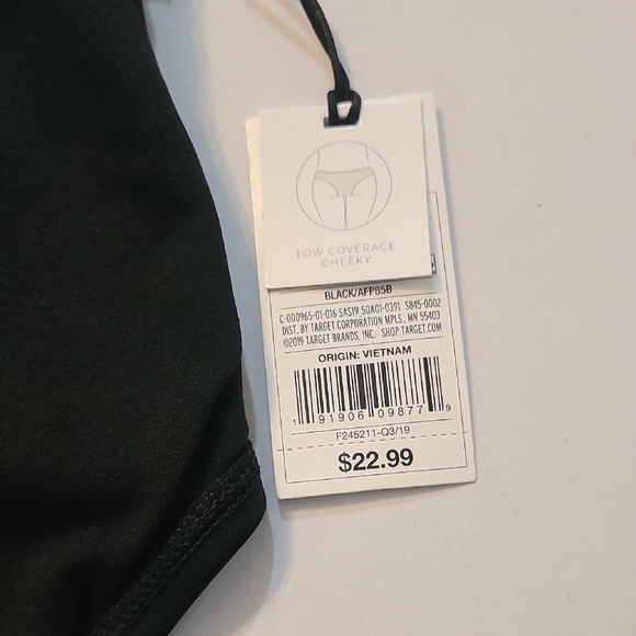 Shade & Shore Womens Black High-Waisted Bikini Bottom NWT Small High Leg - Picture 4 of 8